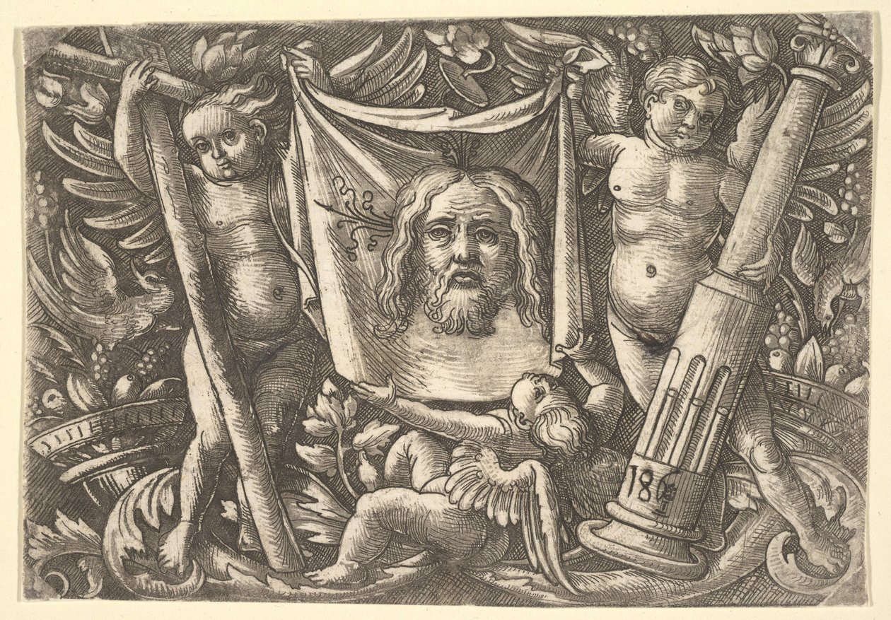 O Sudário Realizado por Dois Anjos, ca. 1515 de Daniel Hopfer