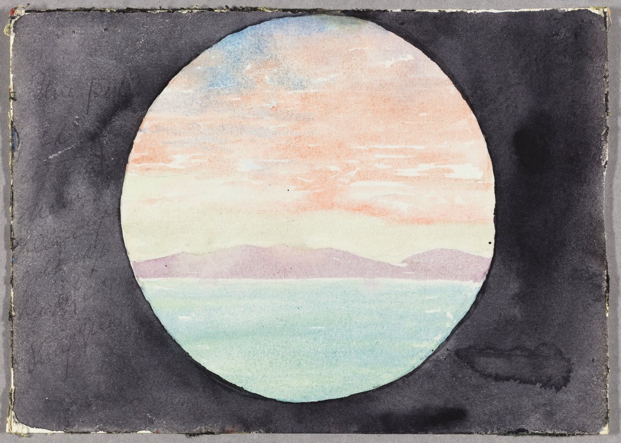 Baía de Túnis através da vigia do navio a vapor Fürst Bismark, Tunísia, norte da África, esboço de viagem de Daniel Hudson Burnham