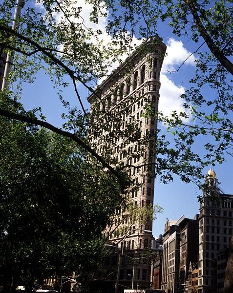 Vista do edifício Flatiron, concluída em 1902 de Daniel Hudson Burnham