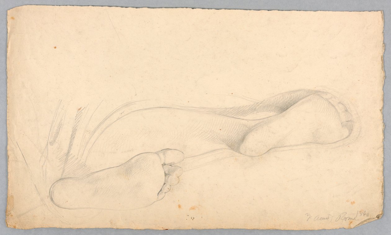 Desenho, Parte inferior de um par de pés, 1840 de Daniel Huntington