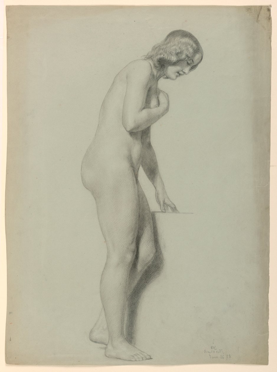 Desenho, Nu feminino, 1858 de Daniel Huntington