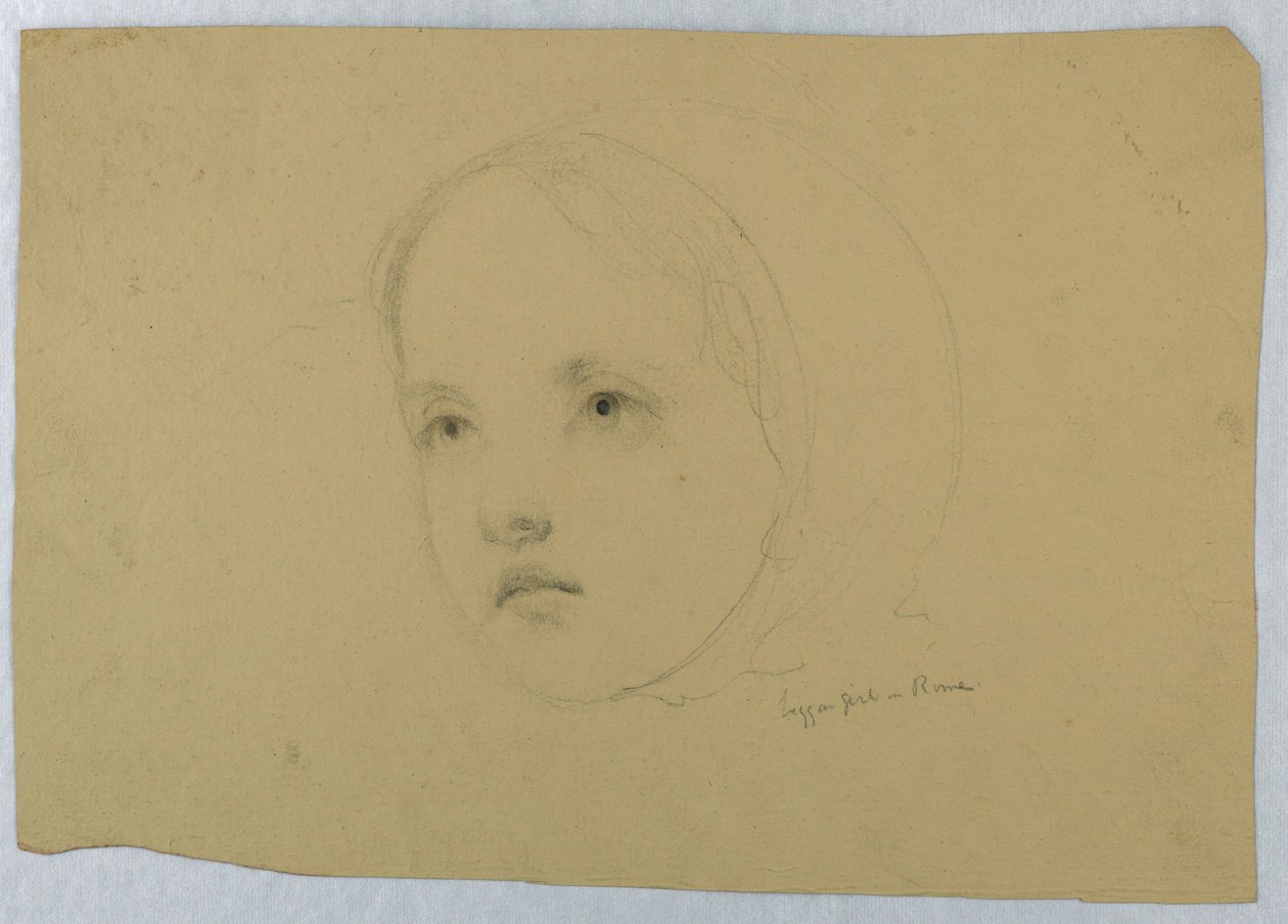 Desenho, Cabeça de uma criança, 1843 de Daniel Huntington