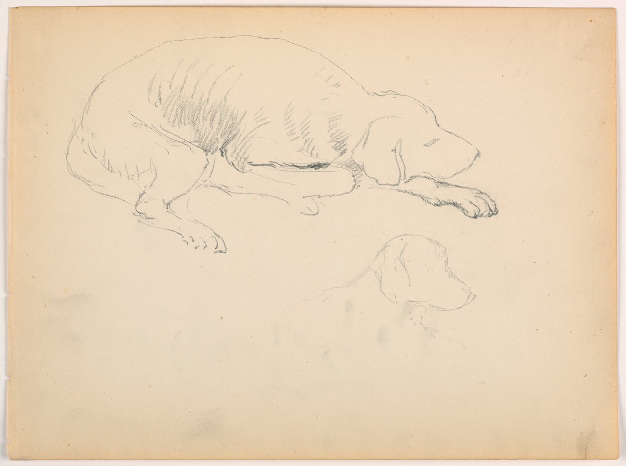 Desenho, Milo (um ponteiro), dois estudos, ca. 1862 de Daniel Huntington