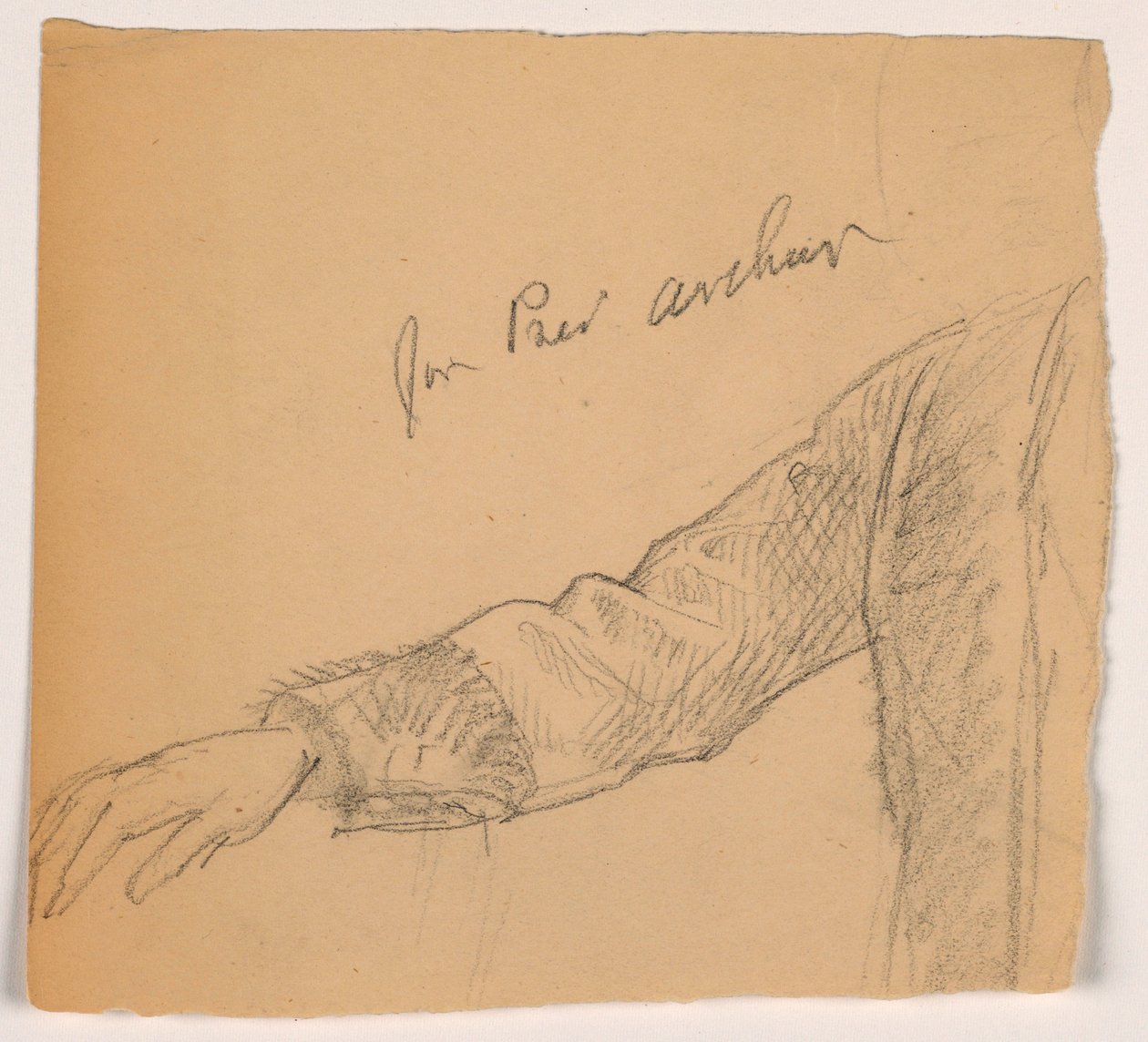 Desenho, braço direito do Presidente Chester A. Arthur, 1884 de Daniel Huntington