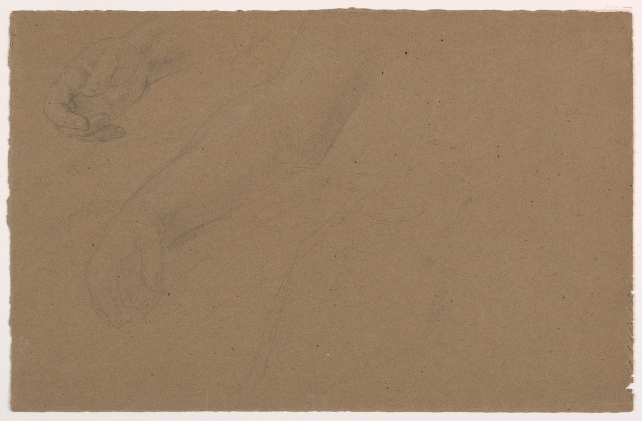 Desenho, Estudos da mão direita, 1850-60 de Daniel Huntington