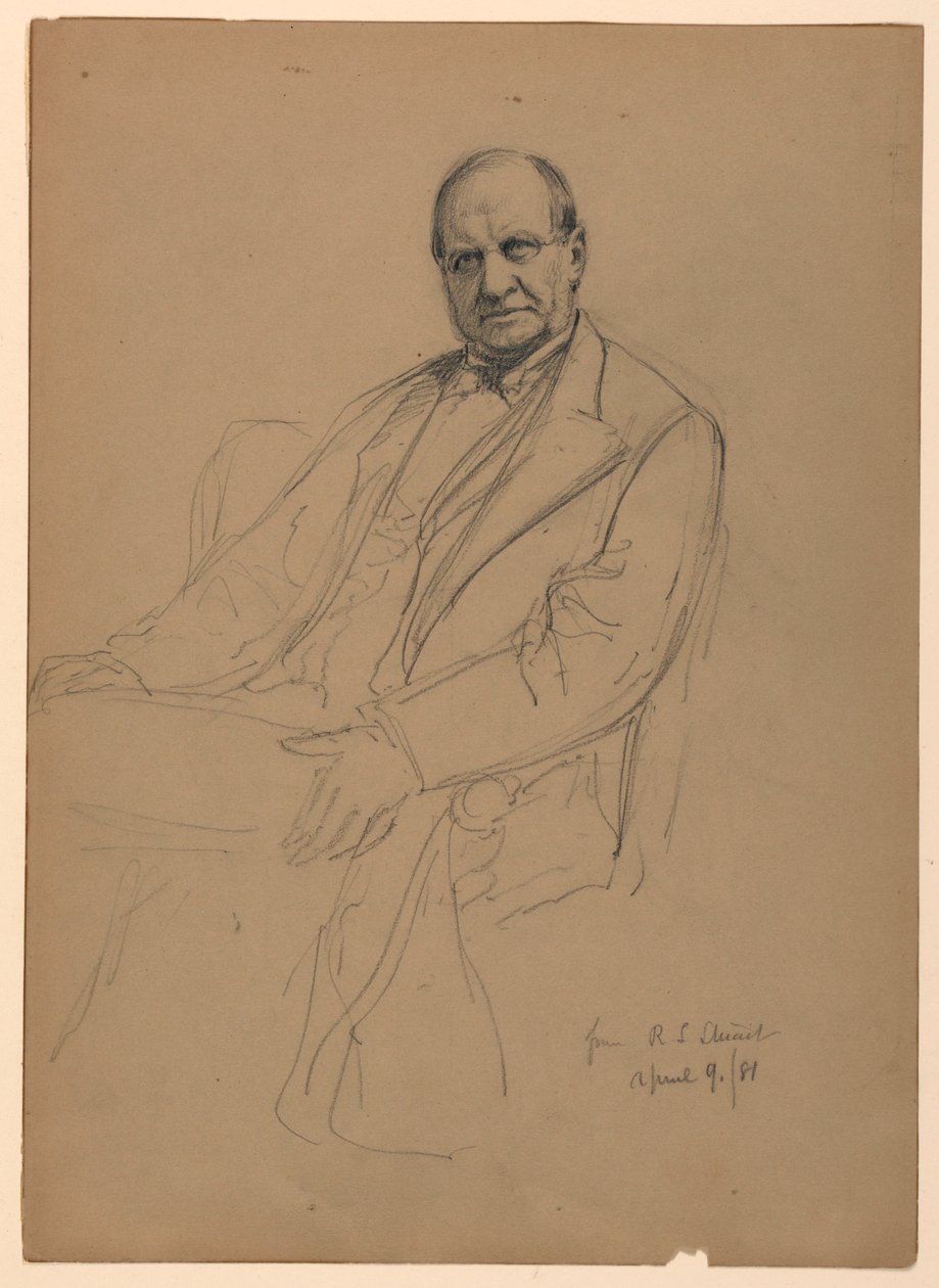 Desenho, Robert L. Stuart sentado, 1881 de Daniel Huntington