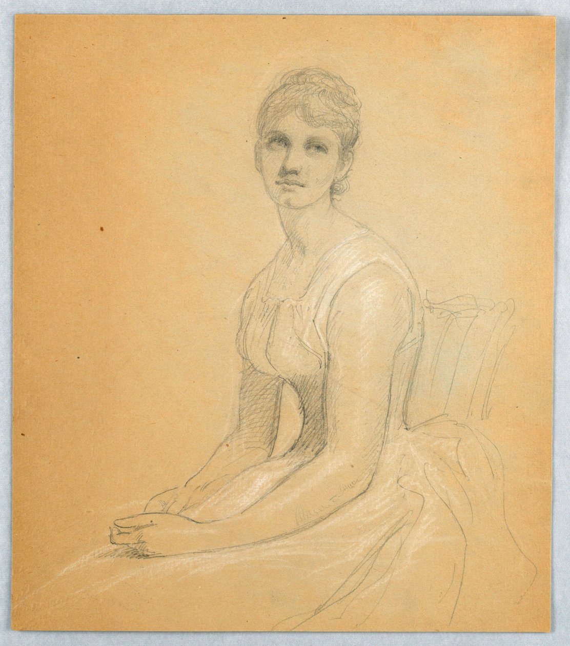 Desenho, Esboço para um retrato de mulher, 1881 de Daniel Huntington