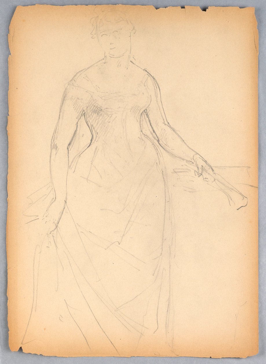 Desenho, Esboço para um retrato de Bella Worsham, 1878 de Daniel Huntington
