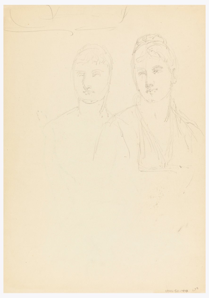 Desenho, Esboço para um retrato de Bella Worsham, 1878 de Daniel Huntington