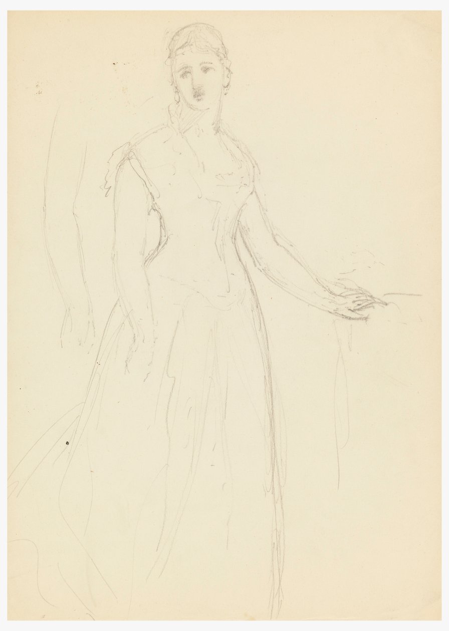 Desenho, Esboço para um retrato de Bella Worsham, 1878 de Daniel Huntington