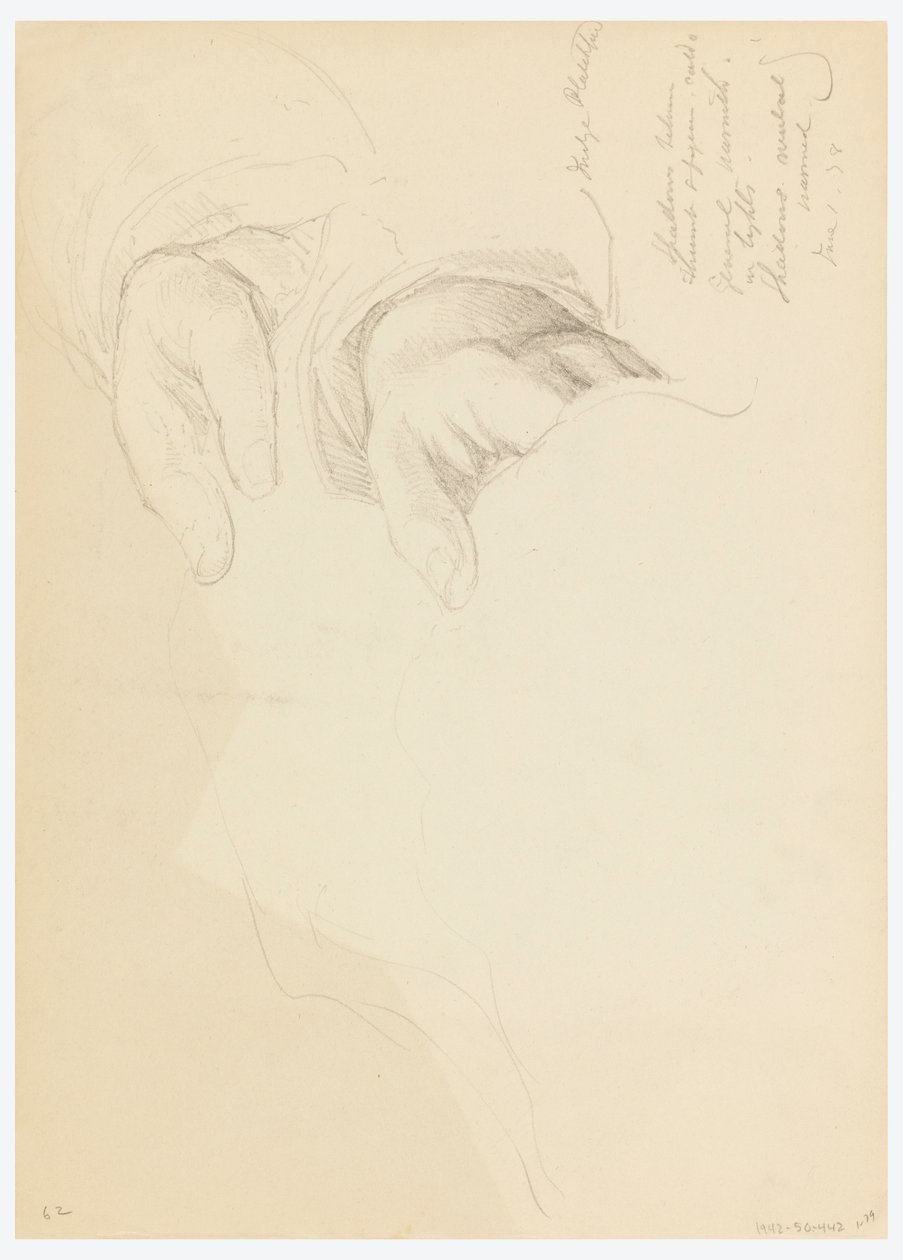 Desenho, Esboço para um retrato de Bella Worsham, 1878 de Daniel Huntington