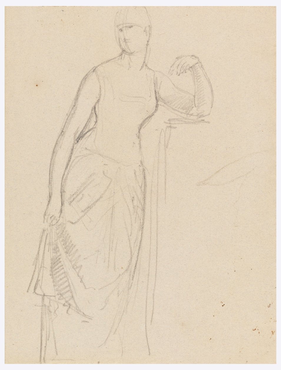 Desenho, Esboço para um retrato da Sra. Bella Worsham, 1878 de Daniel Huntington