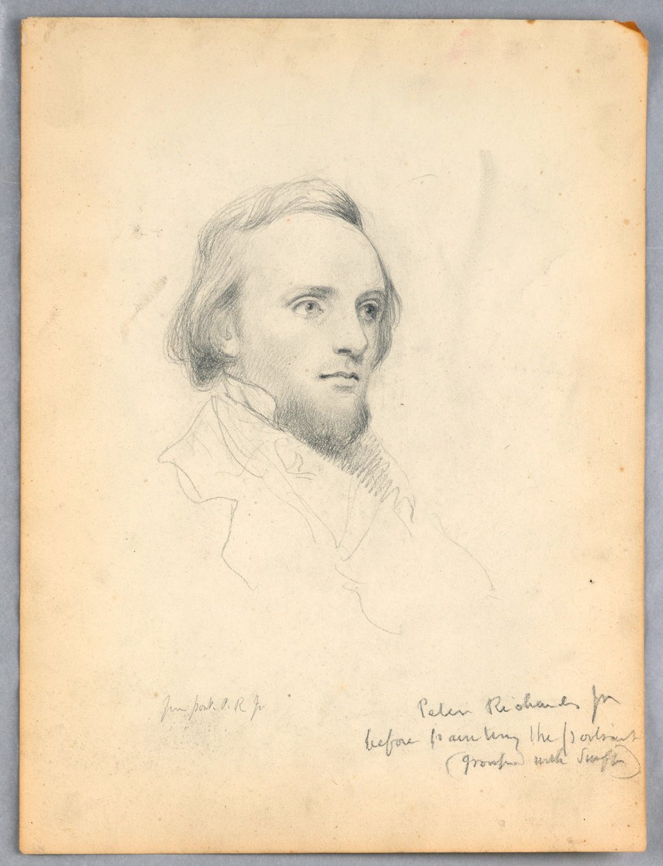 Desenho, Esboço da cabeça de Peter Richards para o seu retrato, 1849 de Daniel Huntington