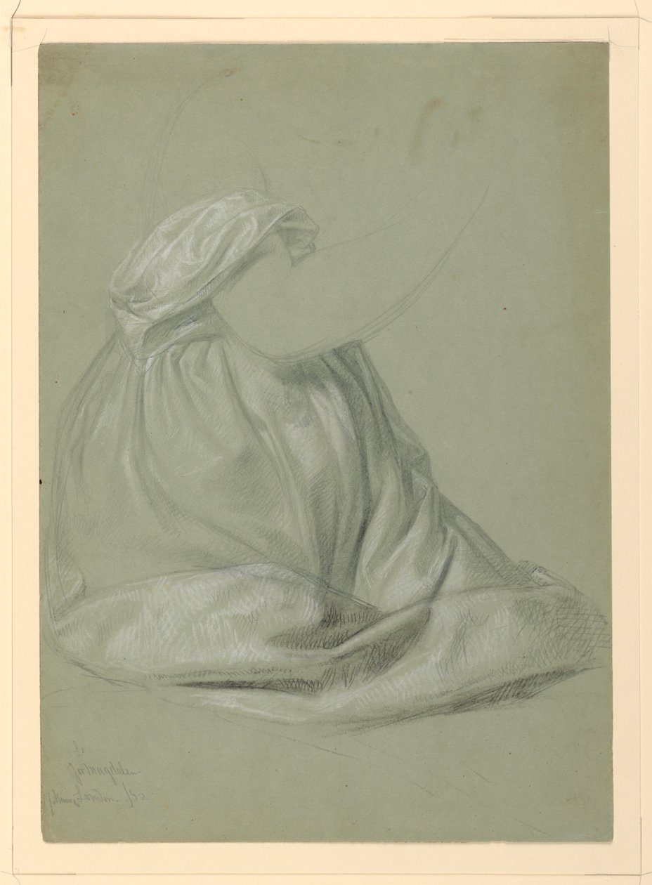 Desenho, Estudo para "A Madalena", D, 19 de novembro de 1852 de Daniel Huntington