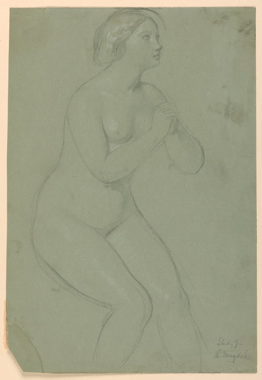 Desenho, Estudo para "A Madalena", F, 1852 de Daniel Huntington