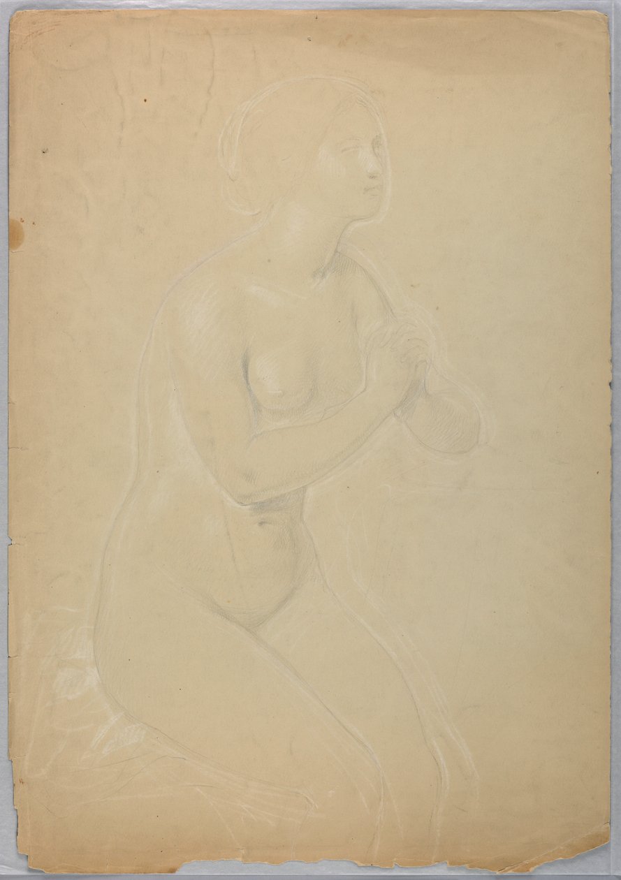 Desenho, Estudo para "A Madalena", F, 1852 de Daniel Huntington
