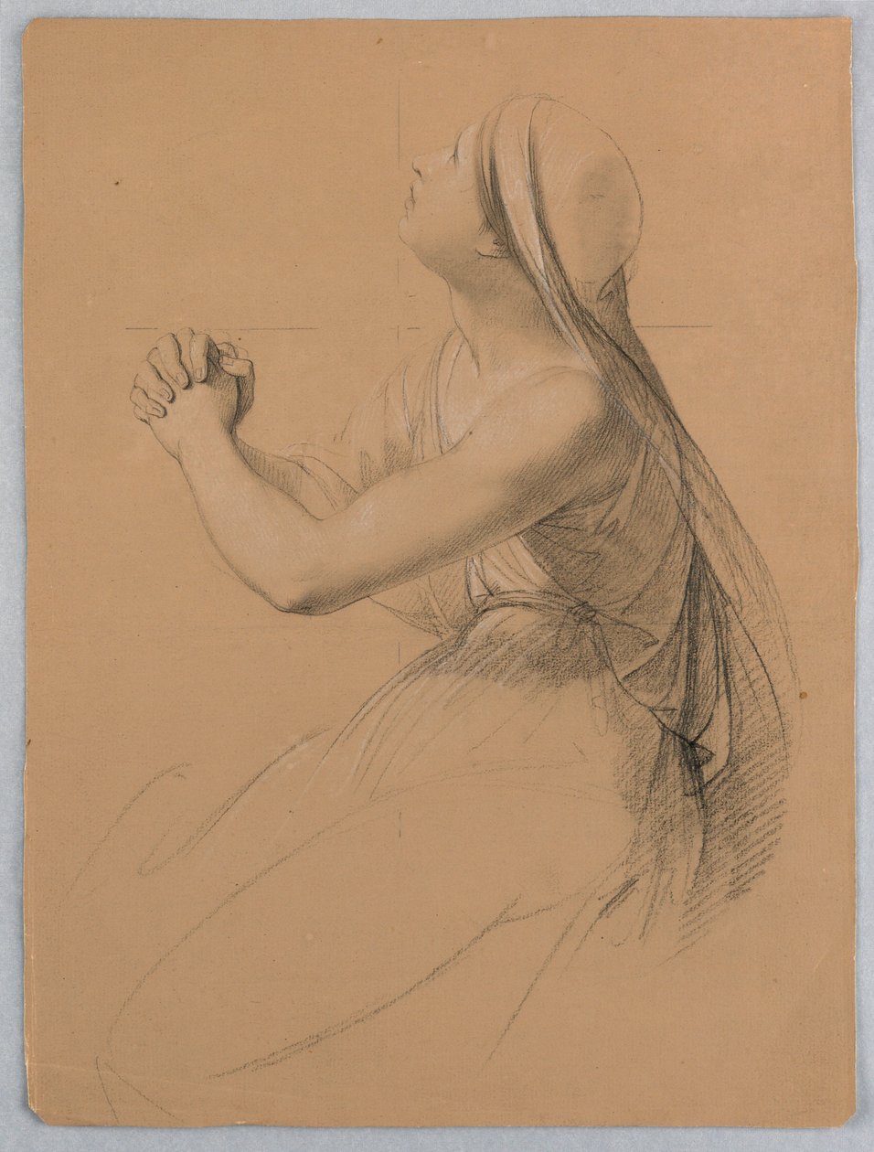 Desenho, Estudo para "Comunhão de t, 1844 de Daniel Huntington