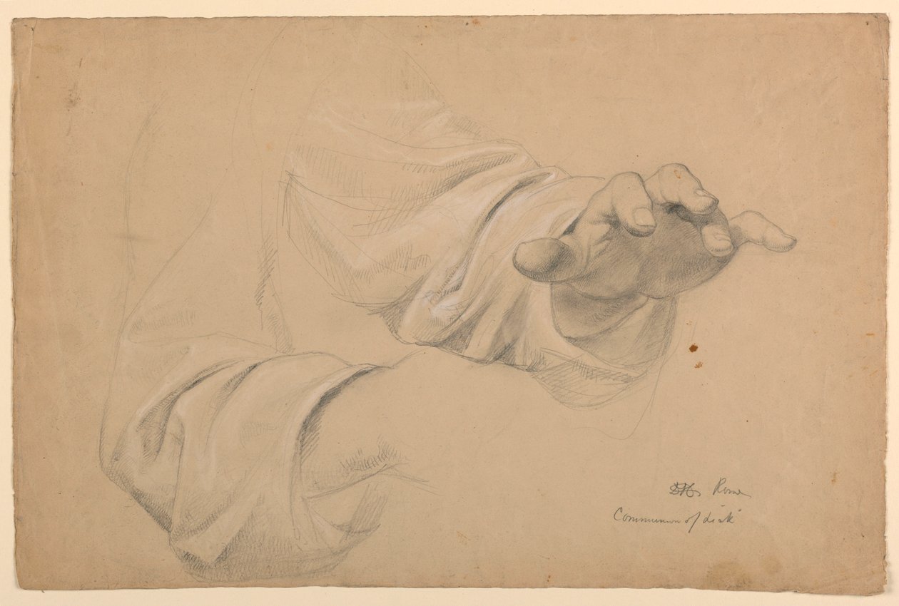 Desenho, Estudo para "Comunhão de t, 1844 de Daniel Huntington
