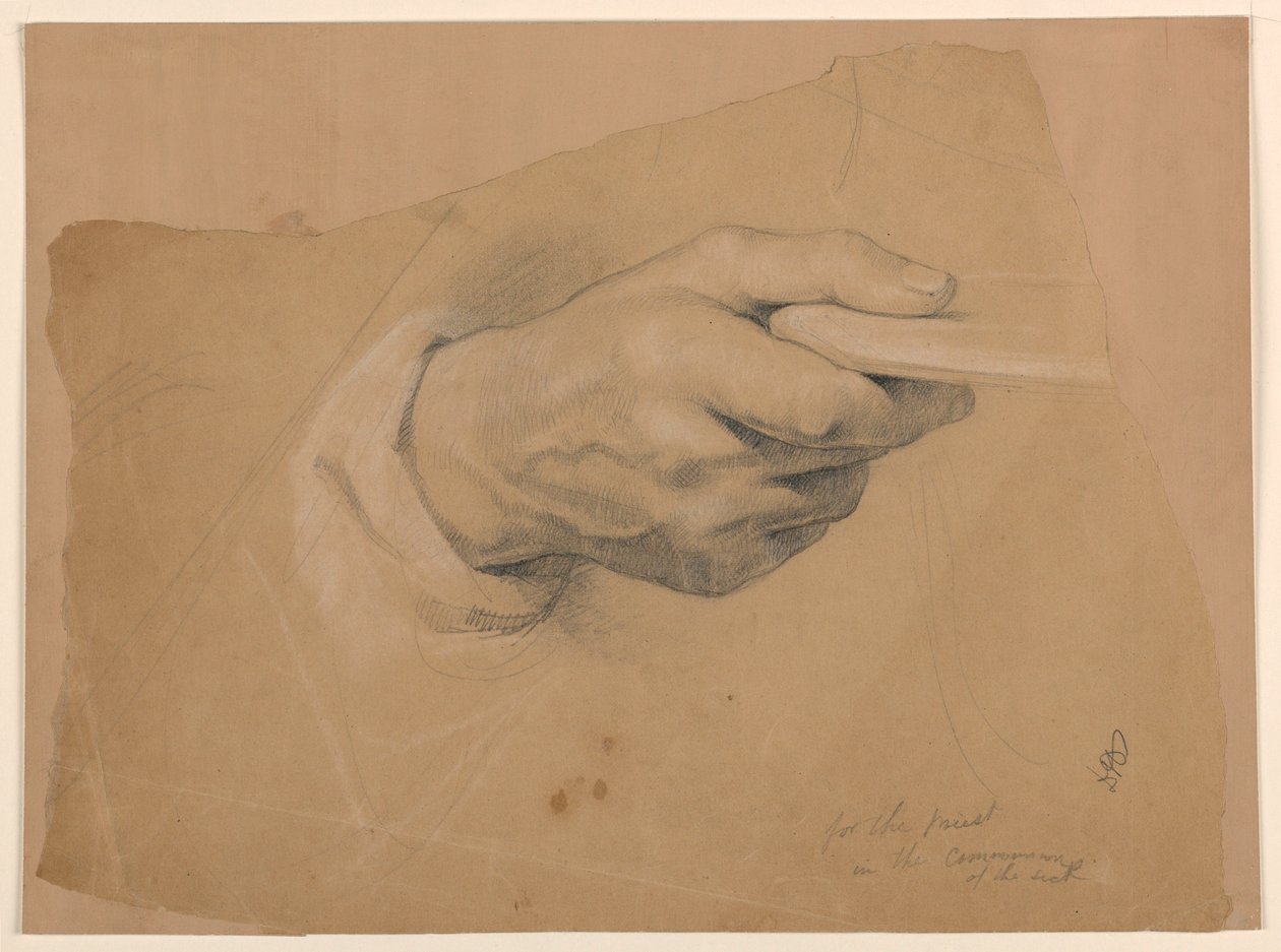 Desenho, Estudo para "Comunhão de t, 1844 de Daniel Huntington