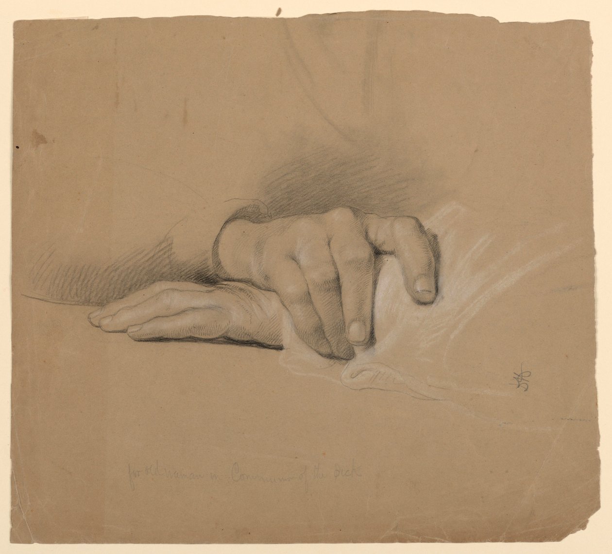Desenho, Estudo para "Comunhão de t, 1844 de Daniel Huntington