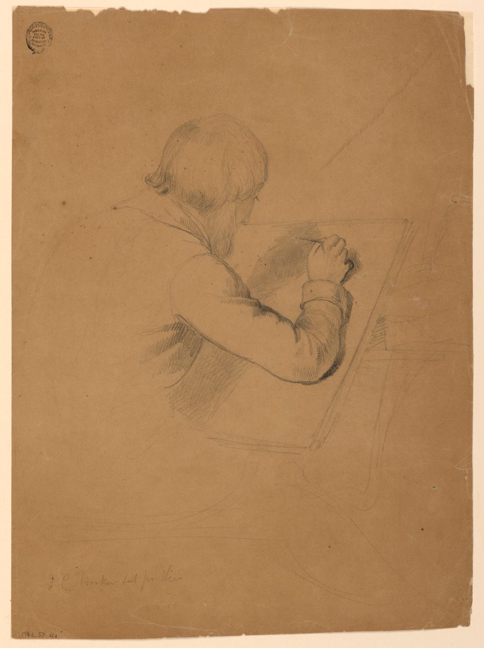 Desenho, Estudo para a "Comunhão dos Doentes", 1844-45 de Daniel Huntington