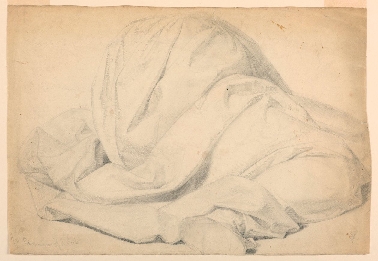 Desenho, Estudo para a "Comunhão dos Doentes", 1844-45 de Daniel Huntington