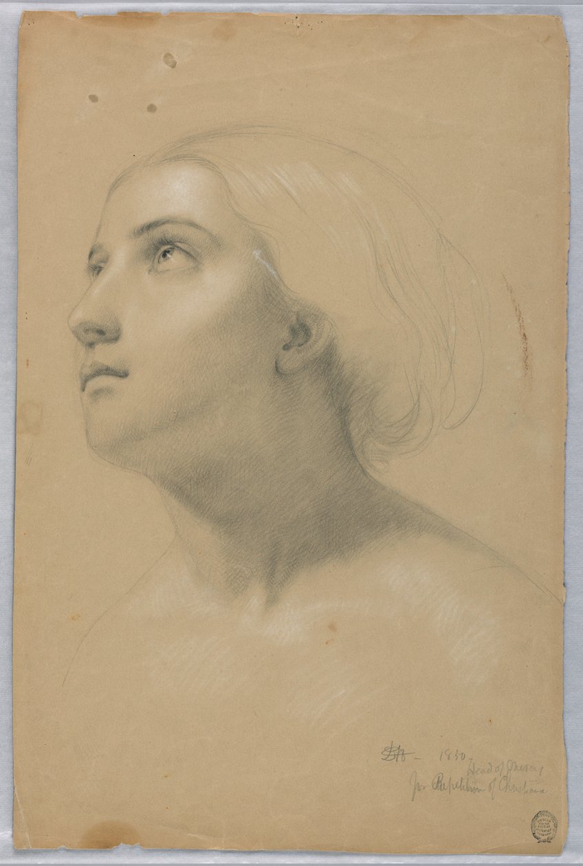 Desenho, Estudo para Duplicado de "Christiana" e Estudo para "Mercy", março de 1850 de Daniel Huntington