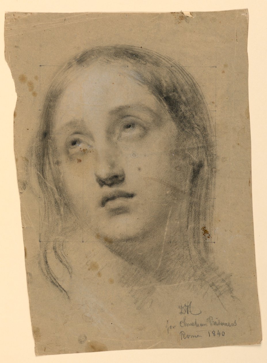 Desenho, Estudo para "Os primeiros prisioneiros cristãos", 1840 de Daniel Huntington