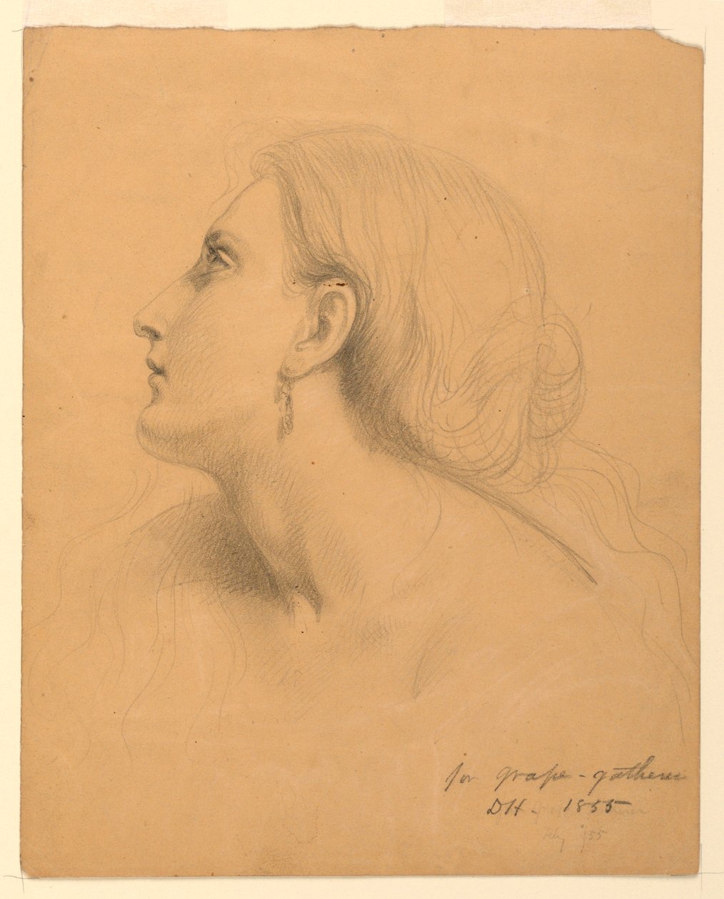 Desenho, Estudo para "Vindimadores", julho de 1855 de Daniel Huntington