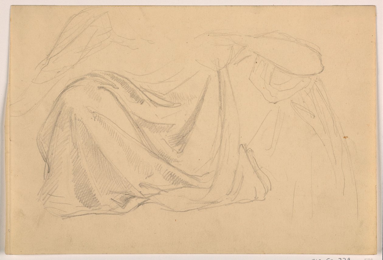 Desenho, Estudo para "Justiça e Paz:, Drapeado, 1878-86 de Daniel Huntington