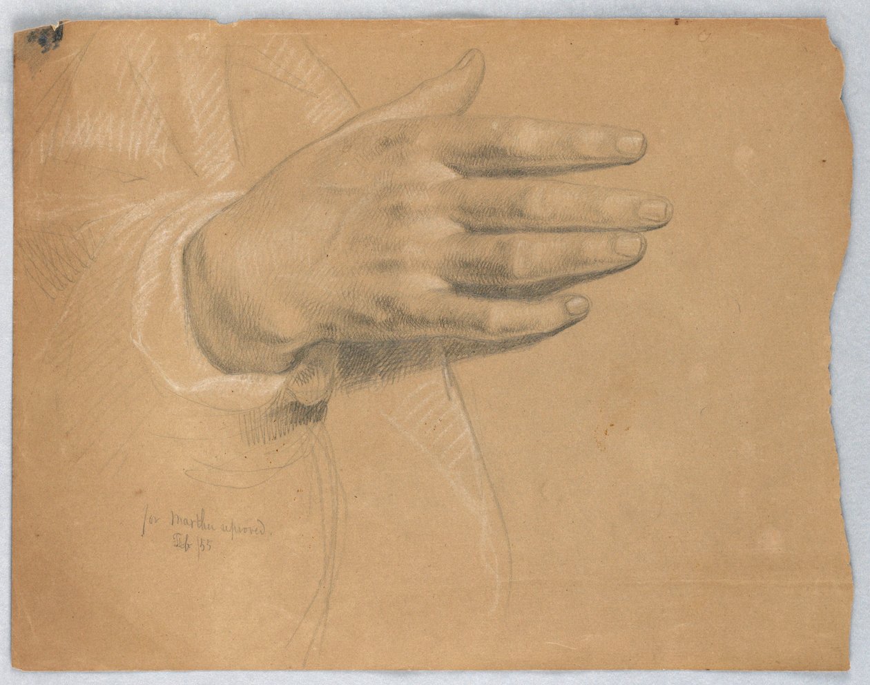 Desenho, Estudo para "Martha Reprove", fevereiro de 1855 de Daniel Huntington