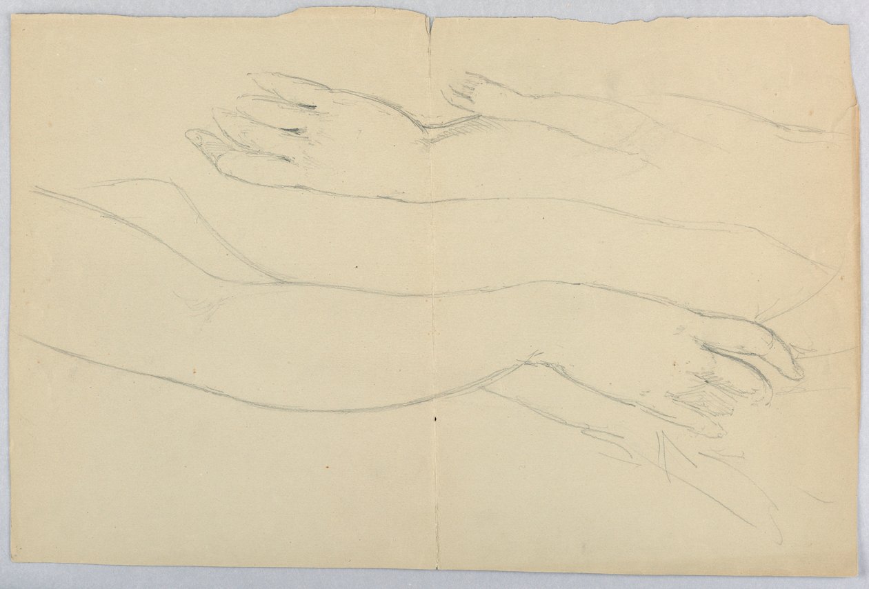 Desenho, Estudo para "Martha Washing", 20 de dezembro de 1878 de Daniel Huntington