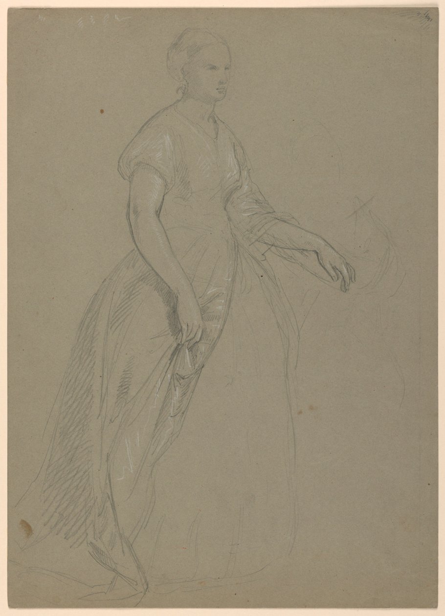 Desenho, Estudo para "Receção a Martha Washington", 1860 de Daniel Huntington