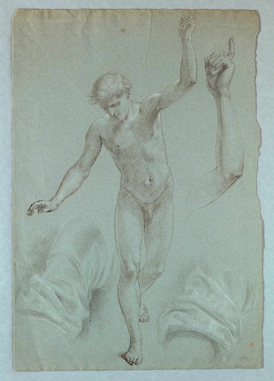 Desenho, Estudo para "O Sonho de Mercy", 1857-58 de Daniel Huntington