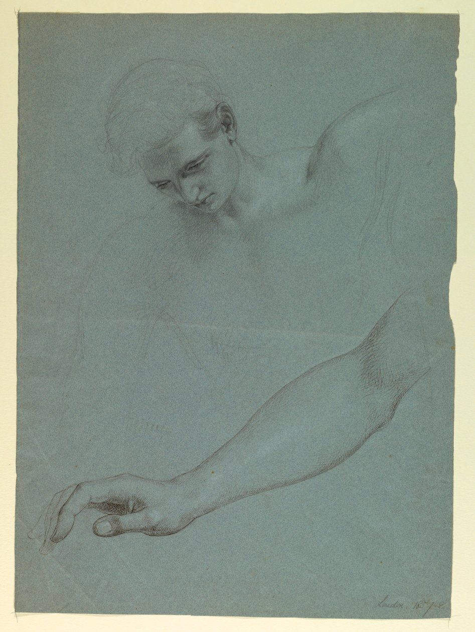 Desenho, Estudo para "O Sonho de Mercy", 1857-58 de Daniel Huntington