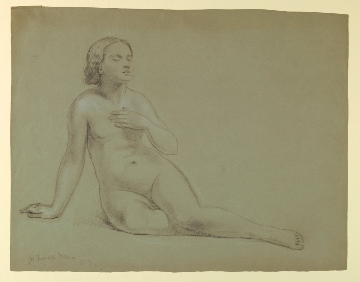 Desenho, Estudo para "O Sonho de Mercy", 1857 de Daniel Huntington