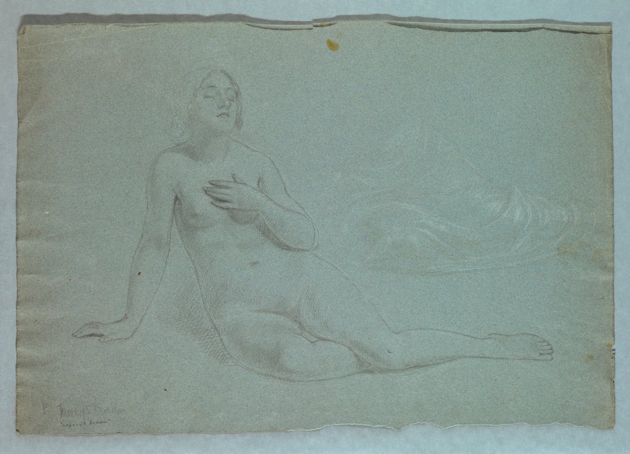 Desenho, Estudo para "O Sonho de Mercy", 1857 de Daniel Huntington