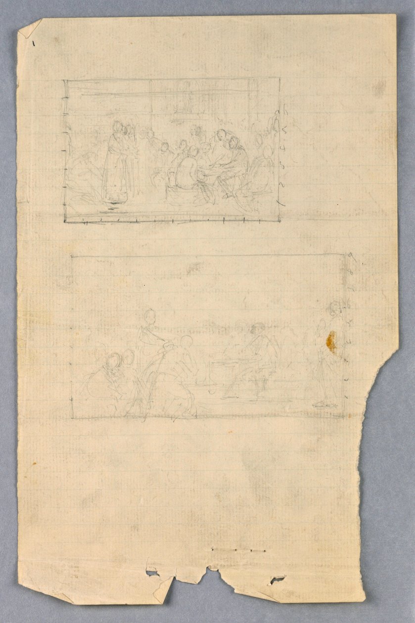 Desenho, Estudo para "Grupo Científico", 1858 de Daniel Huntington