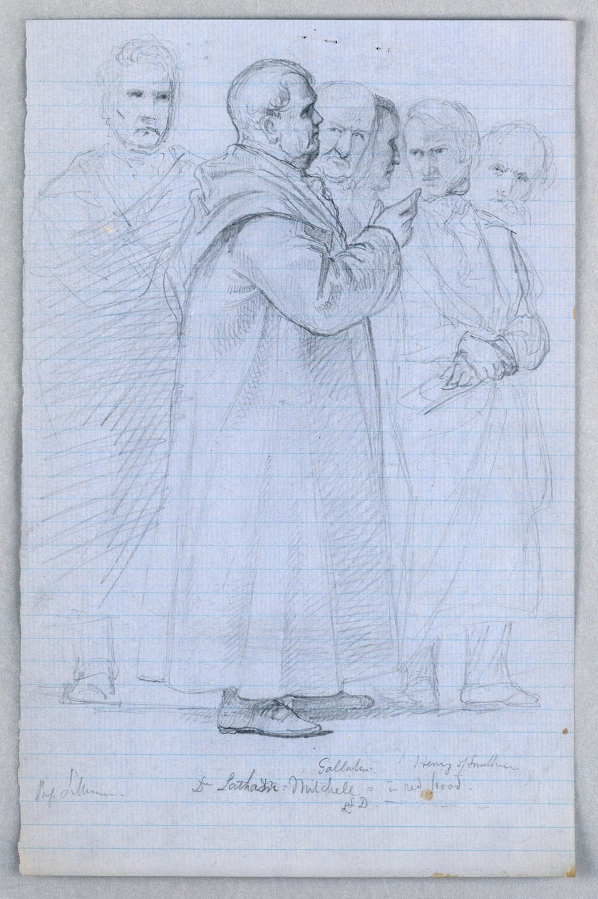 Desenho, Estudo para "Grupo Científico", 1858 de Daniel Huntington