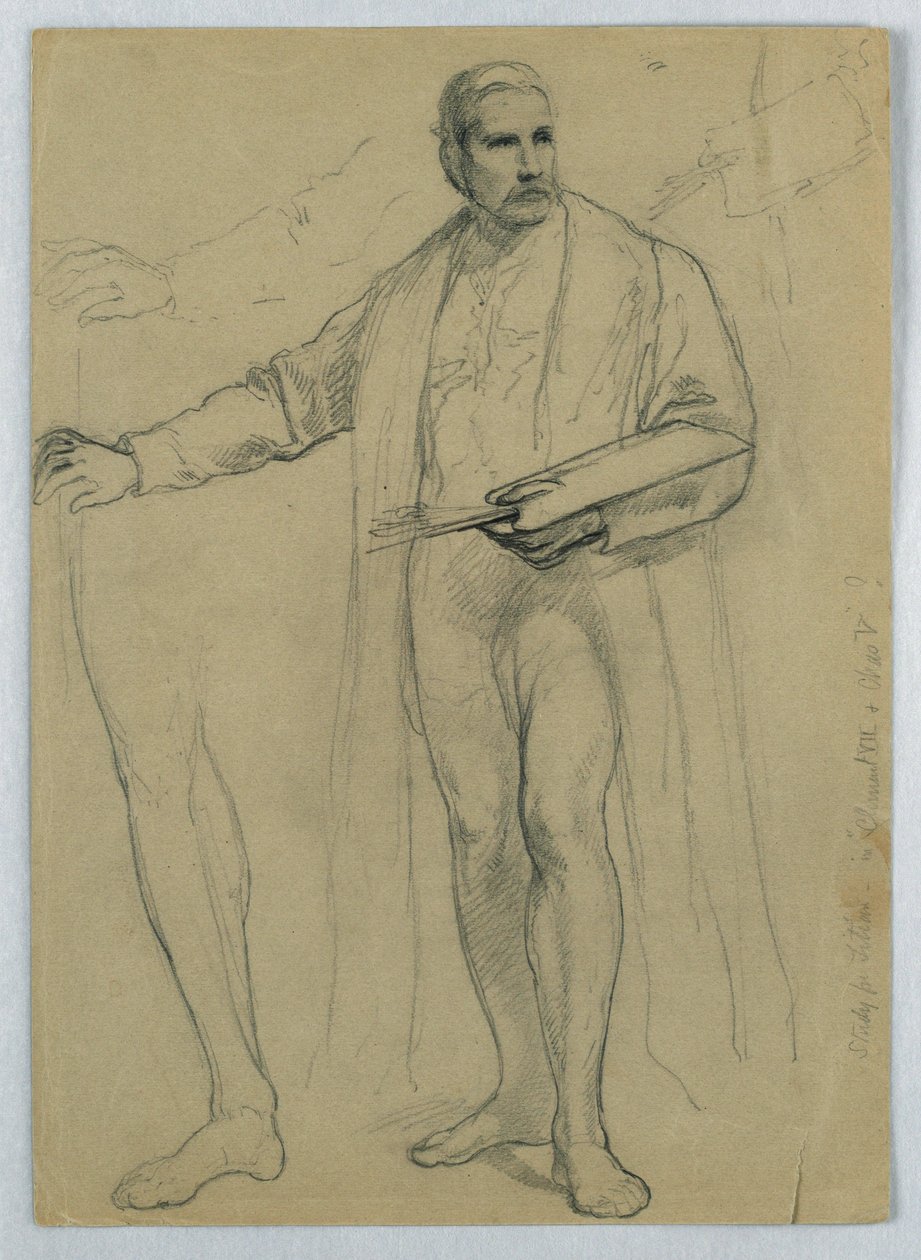 Desenho, Estudo para "Titian Showing", 1866 de Daniel Huntington