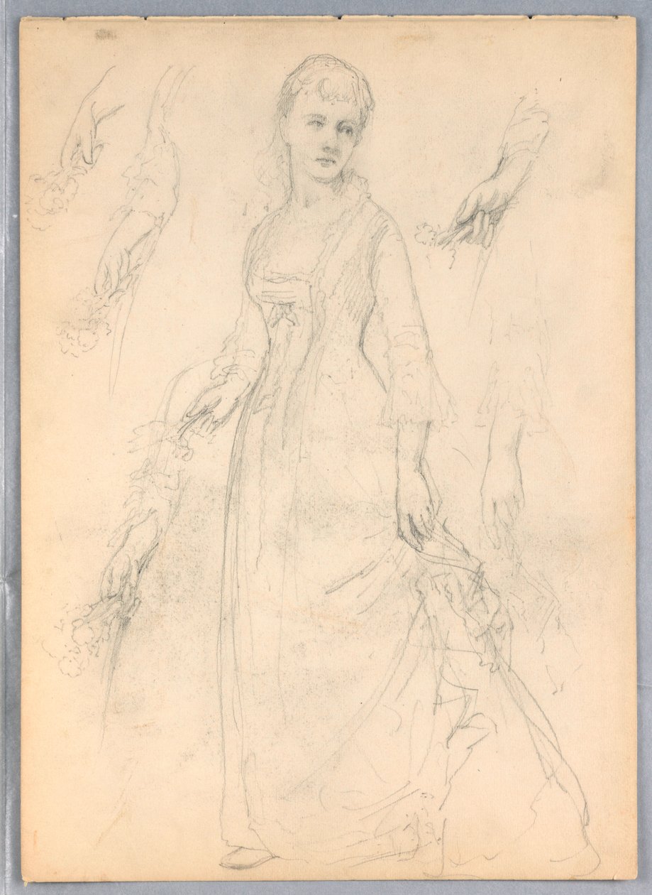 Desenho, Estudo para "Titian Showing", 1872 de Daniel Huntington