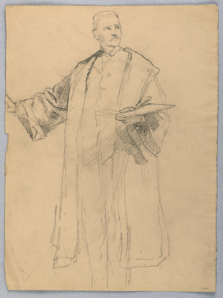 Desenho, Estudo para "Titian Showing", 1872 de Daniel Huntington
