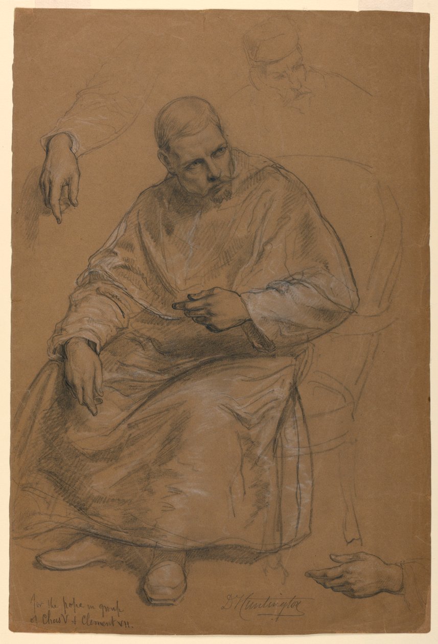 Desenho, Estudo para "Titian Showing", 1872 de Daniel Huntington