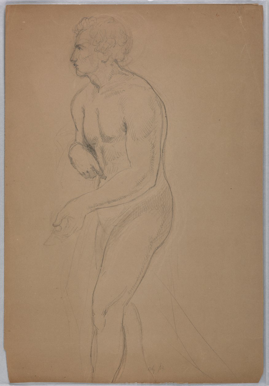 Desenho, Estudo para "Tribute Money", julho de 1852 de Daniel Huntington