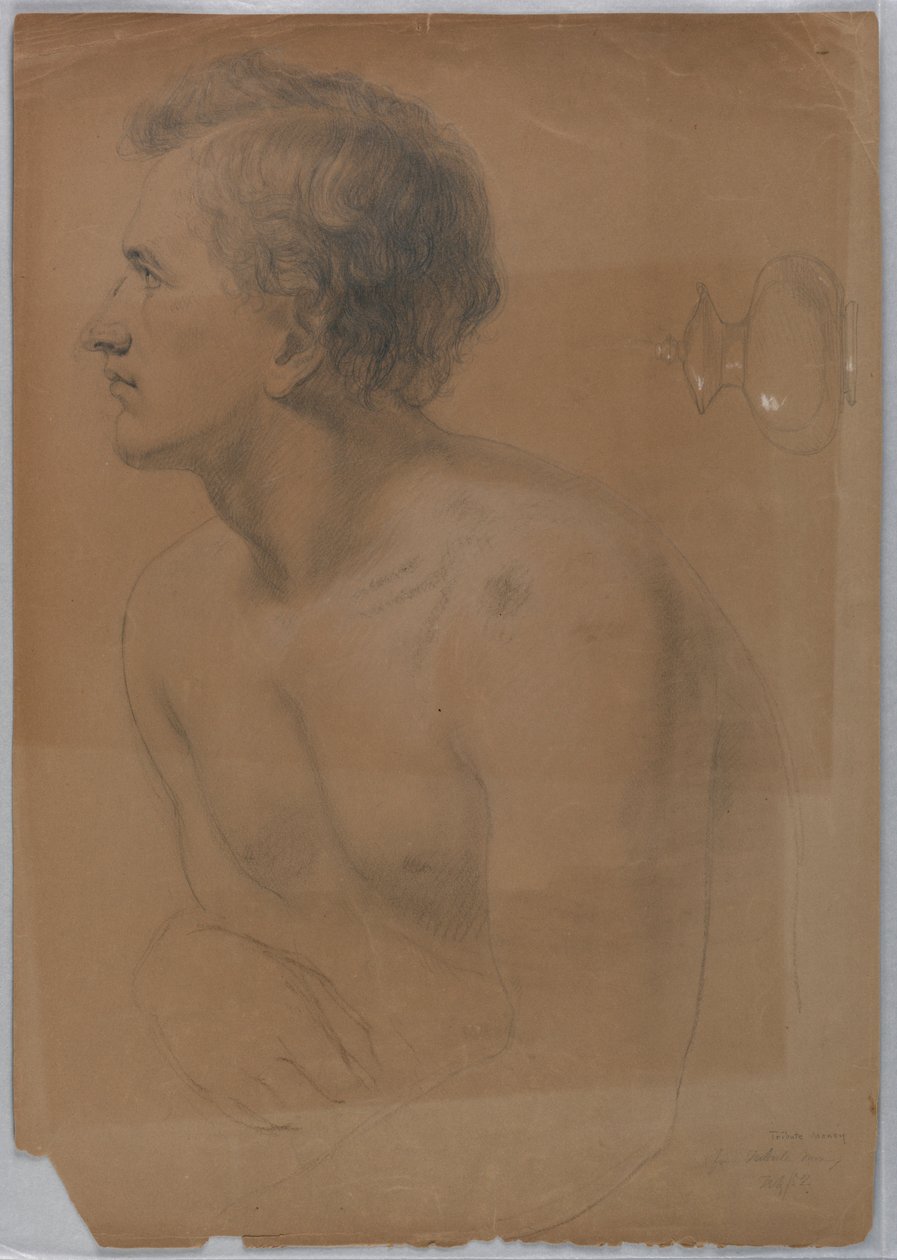 Desenho, Estudo para "Tribute Money", julho de 1852 de Daniel Huntington