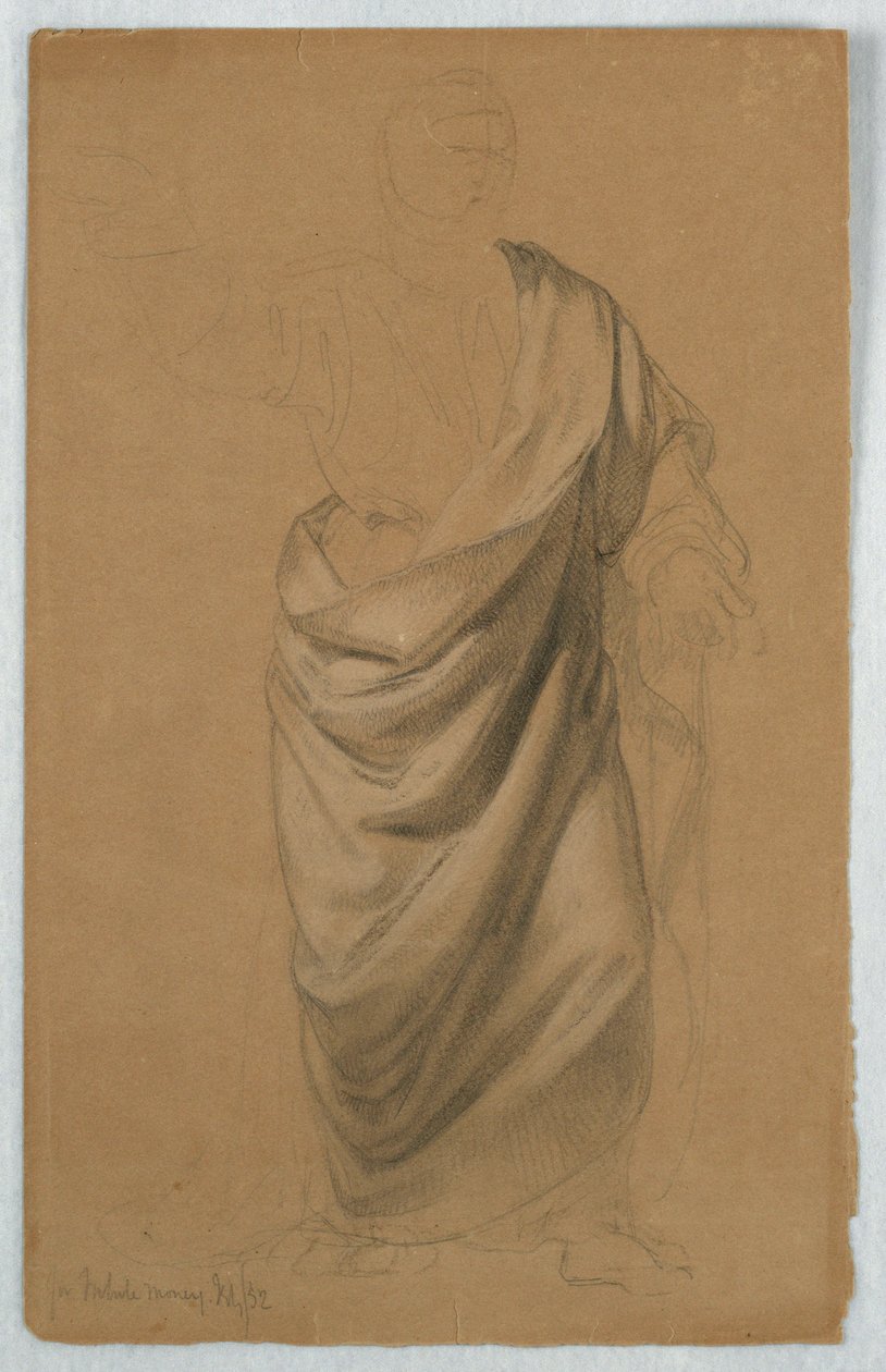 Desenho, Estudo para "Tribute Money", julho de 1852 de Daniel Huntington