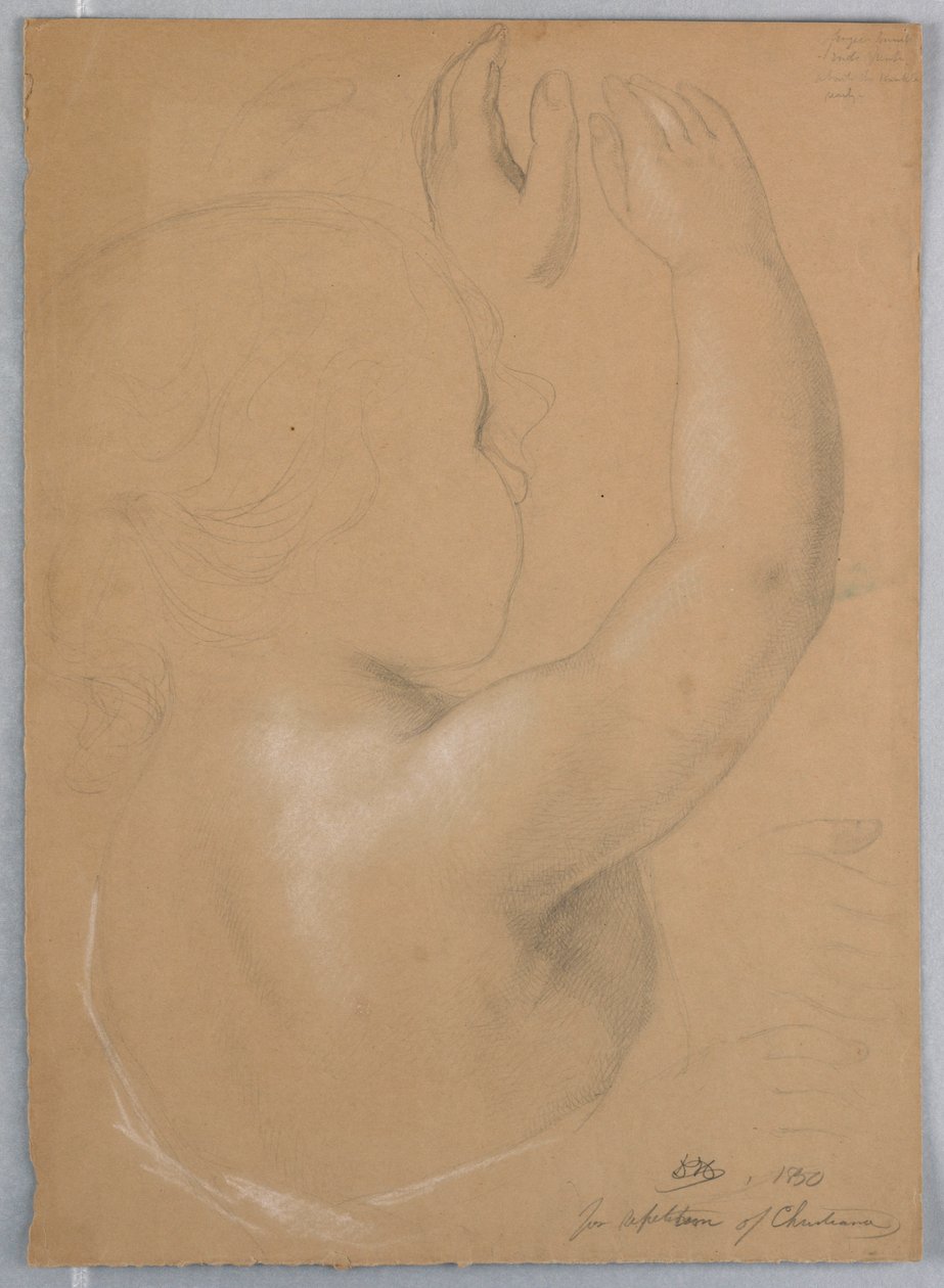 Desenho, Estudo para uma réplica de "Repitition of Christiana", 1850 de Daniel Huntington