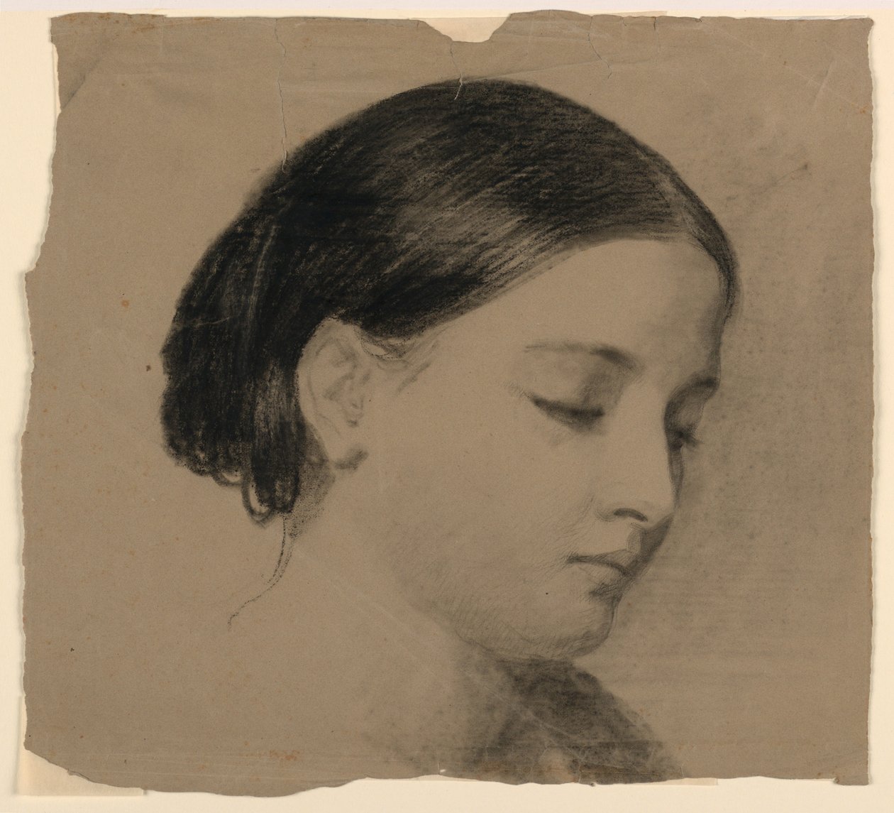 Desenho, A mulher do artista, Sophie, 1853 de Daniel Huntington
