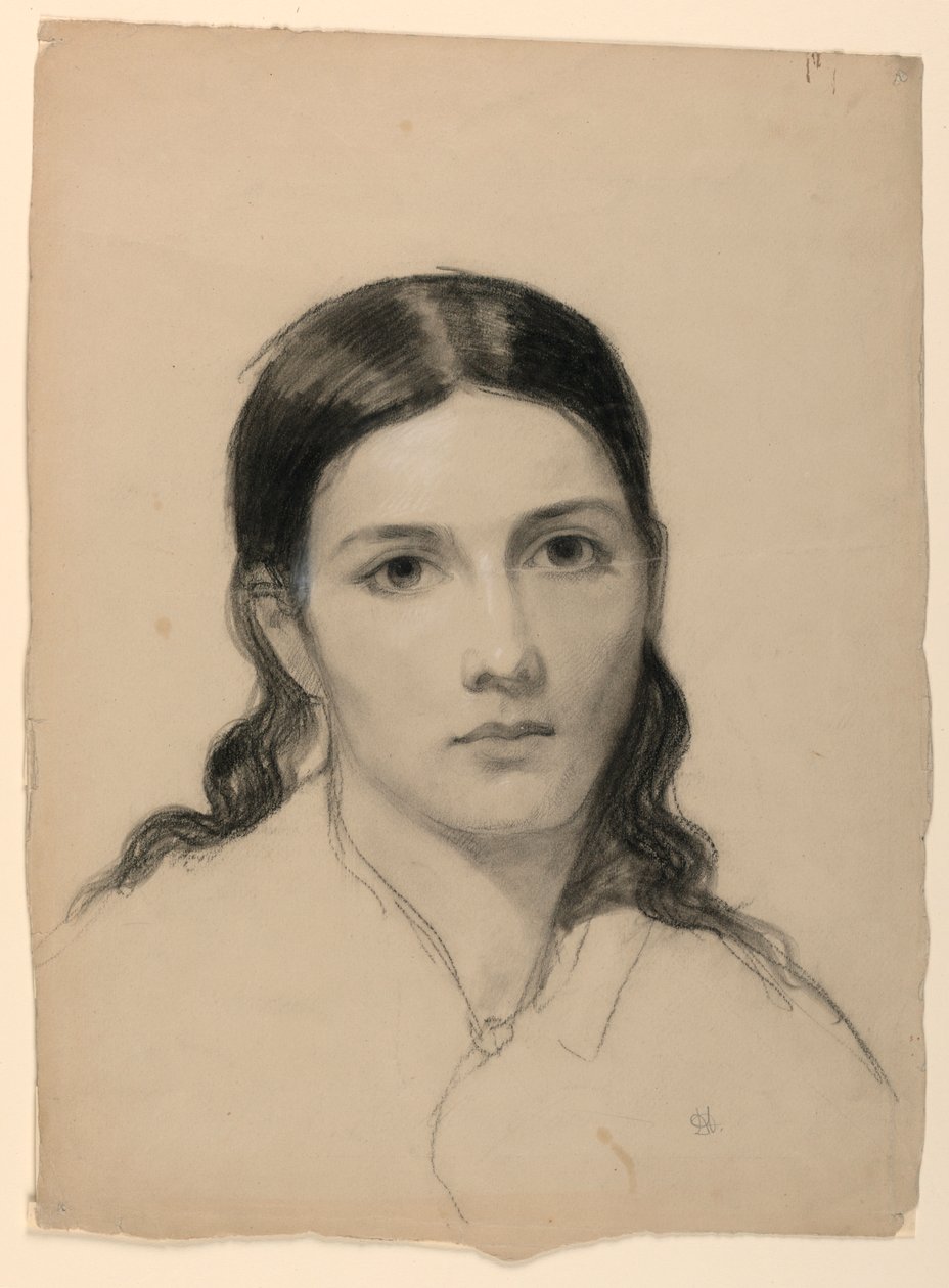 Desenho, A mulher do artista, Sophie, 1853 de Daniel Huntington
