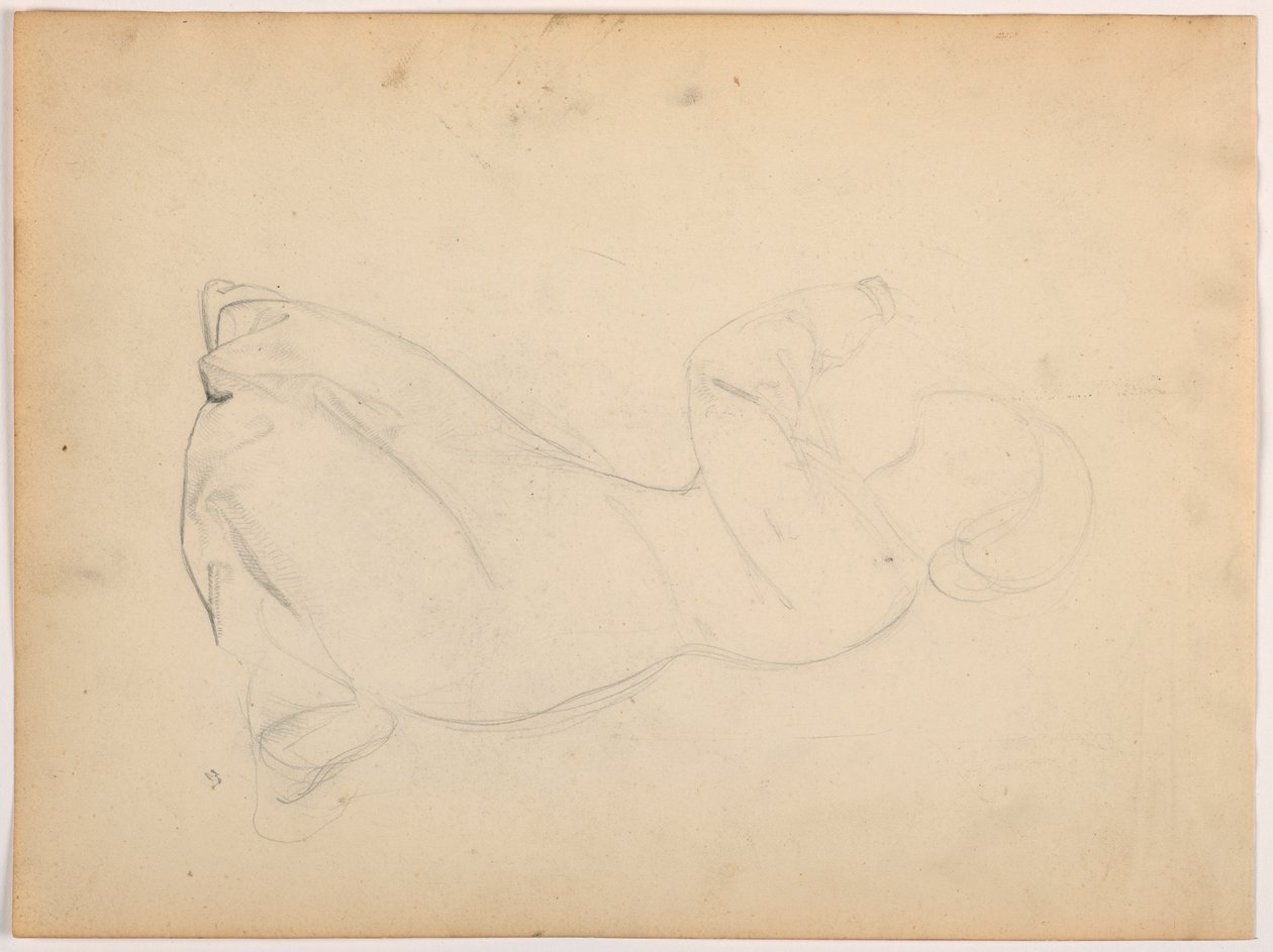 Desenho, Mulher ajoelhada, ca. 1852 de Daniel Huntington